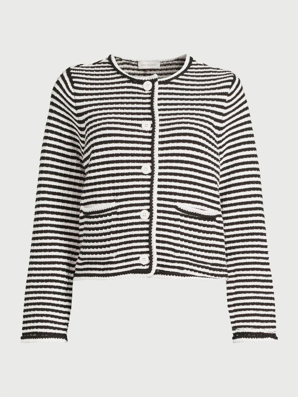 NWT Free Assembly Striped Crochet Cardigan Medium - Picture 2 of 7